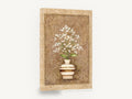 Striped Vase Baby's Breath, white baby's breath vase still life, floral canvas wall art print ready to hang