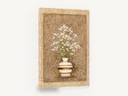 Striped Vase Baby's Breath, white baby's breath vase still life, floral canvas wall art print ready to hang