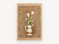 Two Tulips in Cream Jug, floral canvas wall art print, front view