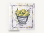 Lemons in Silver, lemons in silver bowl still life, floral canvas wall art print ready to hang
