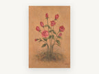Rose Bouquet on Parchment, floral canvas wall art print, front view