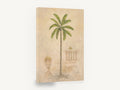 Palm Beside the Balustrade, palm tree balustrade urn botanical painting, floral canvas wall art print ready to hang