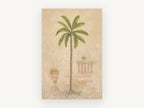 Palm Beside the Balustrade, floral canvas wall art print, front view