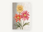 Three Gerbera Trio, floral canvas wall art print, front view