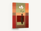 White Bloom Colour Blocks, white flower dark vase contemporary painting, floral canvas wall art print ready to hang