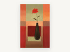 Red Gerbera Dark Vase, floral canvas wall art print, front view