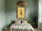 Spiral Yew Topiary floral canvas print on the wall of a bedroom