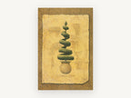 Spiral Yew Topiary, floral canvas wall art print, front view