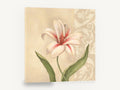 Cream Lily Panel, vintage cream lily botanical, stretched canvas wall art print ready to hang