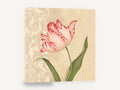 Striped Tulip Damask, vintage red striped tulip floral, stretched canvas wall art print ready to hang