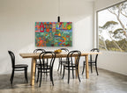 Whimsical Harbour Underwater coastal canvas print on the wall of a dining room
