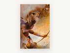 Hawk Wolf and Archer, archer hawk and wolf artwork, animal canvas wall art print, front view