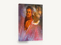 Wolf Spirit Guardian, man and wolf spirit portrait, animal canvas wall art print ready to hang