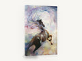 Horse Rearing Through Clouds, rearing horse cloudscape artwork, animal canvas wall art print ready to hang