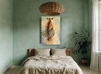 Tiger From Behind animal canvas print on the wall of a bedroom