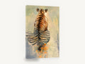 Tiger From Behind, tiger seen from behind painting, animal canvas wall art print ready to hang
