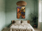 Falcon and Faces Dreamscape animal canvas print on the wall of a bedroom