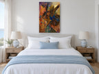 Falcon and Faces Dreamscape animal canvas print on the wall of a bedroom