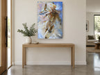 Eagle Dancer in Clouds animal canvas print on the wall of a entry hall