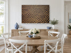 Golden Sand Ripples coastal canvas print on the wall of a Hamptons dining room
