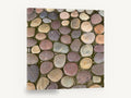 River Stone Cobbles, rounded cobblestone path photograph, landscape canvas wall art print ready to hang