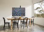 Rippled Sand at Dusk coastal canvas print on the wall of a dining room