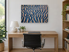 Rippled Sand at Dusk coastal canvas print on the wall of a study