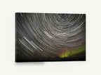 Circling Star Trails, star trails over mountains photograph, landscape canvas wall art print ready to hang