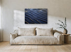 Tidal Sand Ripples coastal canvas print on the wall of a living room