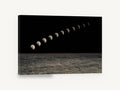 Moon Phases Over Sea, moon phase sequence ocean photograph, coastal canvas wall art print ready to hang