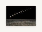 Moon Phases Over Sea, coastal canvas wall art print, front view