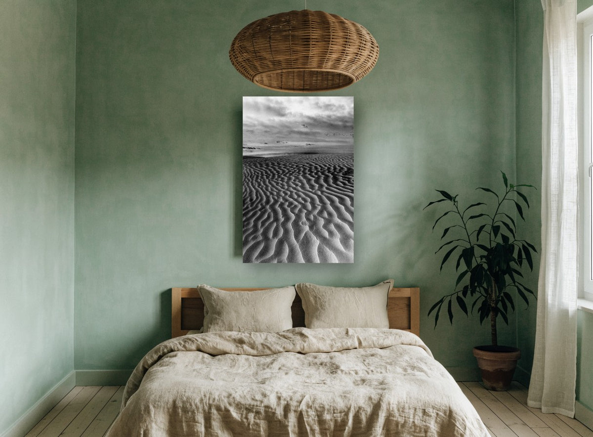Rippled Dune Sweep landscape canvas print on the wall of a bedroom
