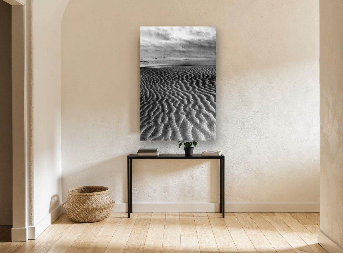 Rippled Dune Sweep landscape canvas print on the wall of a hallway