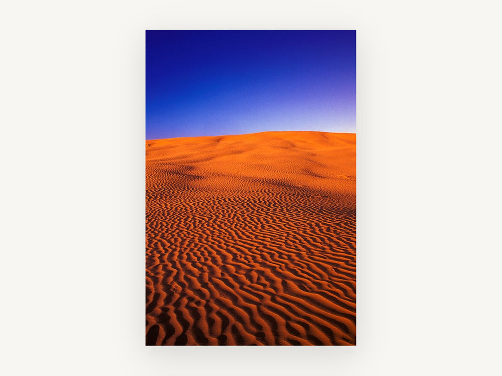 Rippled Dune Dusk, orange desert sand dune photograph, landscape canvas wall art print, front view