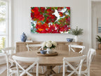 Snow on Red Maple landscape canvas print on the wall of a Hamptons dining room