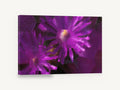 Purple Blooms Through Glass, purple flowers through textured glass, floral canvas wall art print ready to hang