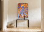 Golden Aspen Sky Lookout landscape canvas print on the wall of a hallway