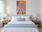 Golden Aspen Sky Lookout landscape canvas print on the wall of a bedroom