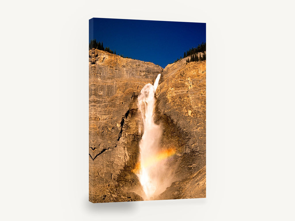 Rainbow Falls Cliff, waterfall rainbow sandstone cliff photograph, landscape canvas wall art print ready to hang