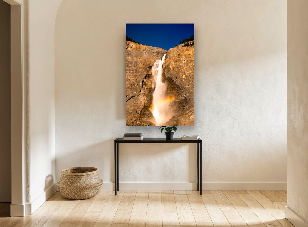 Rainbow Falls Cliff landscape canvas print on the wall of a hallway