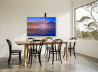 Dawn Mist Mirror landscape canvas print on the wall of a dining room