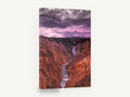 Canyon Falls at Dusk, canyon waterfall purple sky photograph, landscape canvas wall art print ready to hang