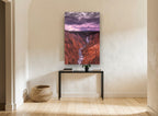 Canyon Falls at Dusk landscape canvas print on the wall of a hallway