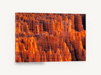 Glowing Hoodoo Amphitheatre, orange rock spires canyon photograph, landscape canvas wall art print ready to hang