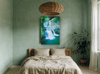 Twin Falls Pool landscape canvas print on the wall of a bedroom
