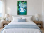 Twin Falls Pool landscape canvas print on the wall of a bedroom