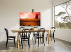 Grain Elevator Dusk landscape canvas print on the wall of a dining room