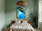 Turquoise Granite Pool landscape canvas print on the wall of a bedroom