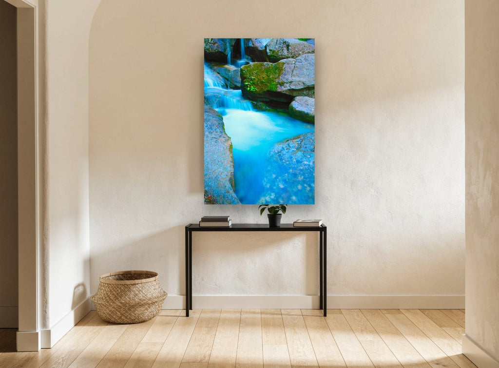 Turquoise Granite Pool landscape canvas print on the wall of a hallway