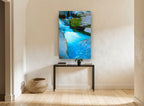 Turquoise Granite Pool landscape canvas print on the wall of a hallway